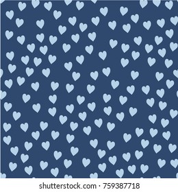 Vector seamless pattern. Randomly disposed hearts. Cute background for print on fabric, paper, scrapbooking. Modern graphic design. Hipster creative tileable print