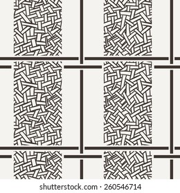Vector seamless pattern of randomly intertwined ribbons
