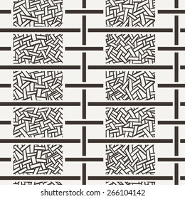 Vector seamless pattern of randomly intertwined ribbons