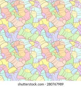 Vector seamless pattern of randomly scattered socks