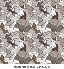 Vector seamless pattern of randomly scattered socks