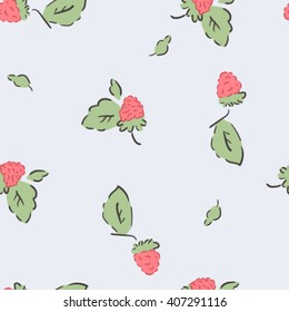 Vector Seamless Pattern. Vector Seamless Pattern. Raspberry. Berries on a gray background