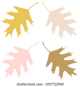 Vector seamless pattern with realistic oak leaves. Hand drawn nature background in pastel colors. Design for wallpaper, wrapping paper, invitation, seasonal greetings card.