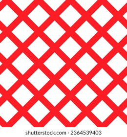 A Vector seamless pattern of red abstract geometric stripes or grid isolated on a white background
