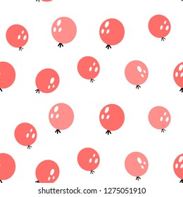 Vector seamless pattern with red berry. Scandinavian style