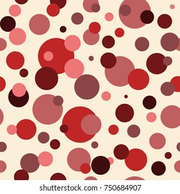 Vector seamless pattern with red bubbles. Geometric background. EPS10. Can be used as print on cover or cloth, wrapping paper, web, design of banner.