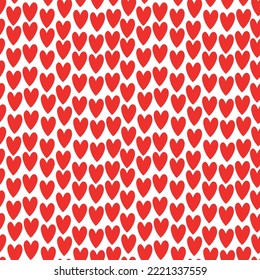 Vector seamless pattern with red hearts. Background, texture for textile, wrapping paper, Valentine's day, greeting card, wedding