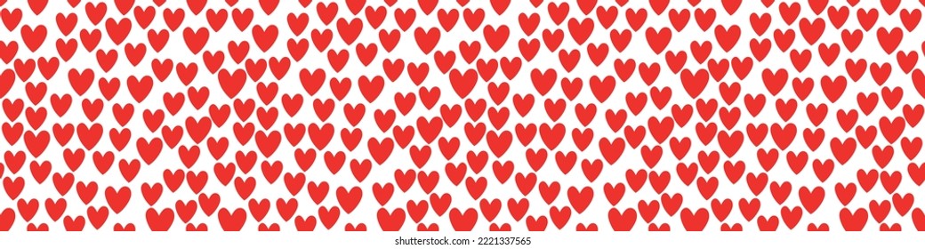 Vector seamless pattern with red hearts. Background, texture for textile, wrapping paper, Valentine's day, greeting card, wedding