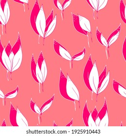 vector seamless pattern red leaves with shadow on a contrasting background. For textiles, fabrics, paper, wallpaper, nursery, cloth,stationery and backgrounds.