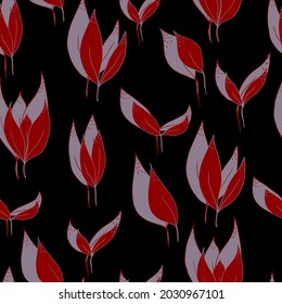 vector seamless pattern red leaves with shadow on a background. For textiles, fabrics, paper, wallpaper, nursery, stationery and backgrounds