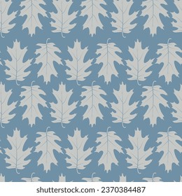 Vector seamless pattern with red oak leaves. Scandinavian minimalistic style background, wallpaper, textile design.