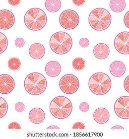 Vector seamless pattern with red oranges. Background for design