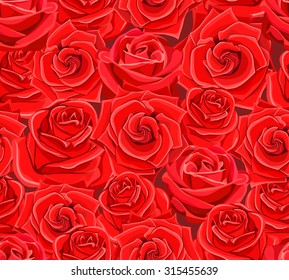 Vector seamless pattern red roses