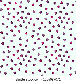 Vector seamless pattern with red small hearts. EPS10