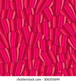 vector seamless pattern, red striped petals flowers 