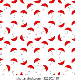 Vector seamless pattern with red umbrellas