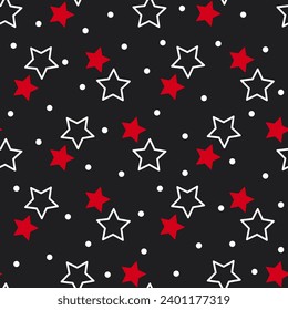 Vector seamless pattern with red and white outline stars - Powered by Shutterstock - Get 15% off with code: PIKWIZARD15