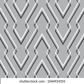  Vector seamless pattern. Regular abstract striped texture. Geometric pattern of zigzag lines.