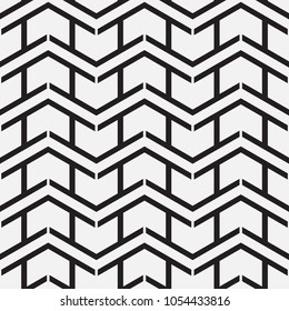  Vector seamless pattern. Regular abstract striped texture. Geometric pattern of zigzag lines.