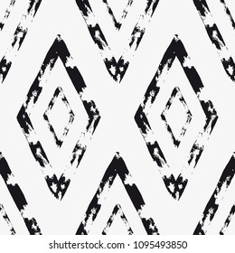  Vector seamless pattern. Regular abstract striped texture. Handmade pattern of rhombuses.