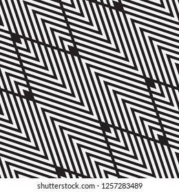  Vector seamless pattern. Regular abstract striped texture. Geometric pattern of zigzag lines.