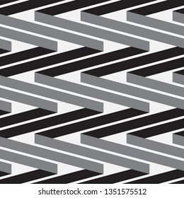  Vector seamless pattern. Regular abstract striped texture. Geometric pattern of zigzag lines.
