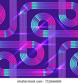 Vector seamless pattern. Regular geometric background. Stile of 80s.