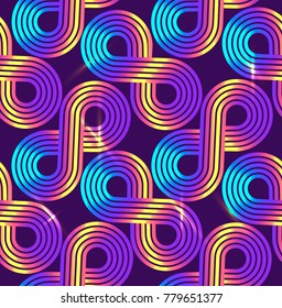 Vector seamless pattern. Regular geometric background. Disco slile.