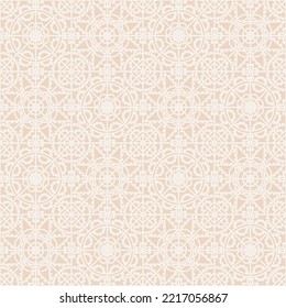 Vector seamless pattern in the Renaissance style stylized as lace. Delicate pink color.