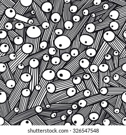 Vector seamless pattern. Repeated black and white tube.
