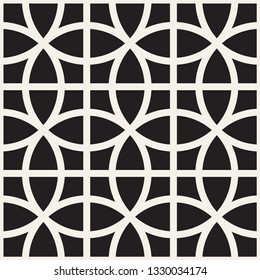 Vector seamless pattern. Repeating abstract background. Black and white geometric lattice design. Modern stylish texture.
