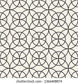 Vector seamless pattern. Repeating abstract background. Black and white geometric lattice design. Modern stylish lace texture.