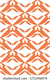 Vector seamless pattern. Repeating abstract geometric texture. Orange objects with white background.