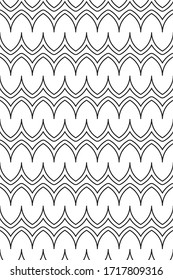 Vector seamless pattern. Repeating abstract geometric texture. Black objects with white background.