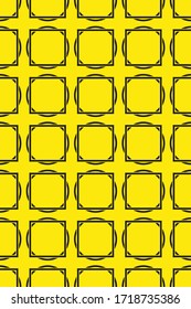 Vector seamless pattern. Repeating abstract geometric texture.
Black circle and square objects with yellow background.