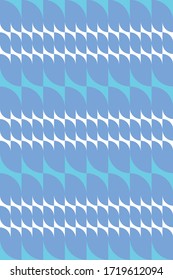 Vector seamless pattern. Repeating abstract geometric texture.
White and light blue color objects with blue background.