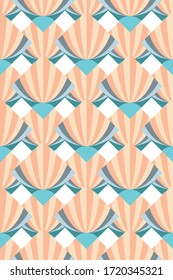 Vector seamless pattern. Repeating abstract geometric texture.
Beage and blue color objects with white background.