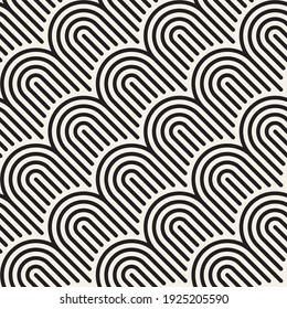 Vector seamless pattern. Repeating abstract background. Black and white geometric design. Modern stylish texture.