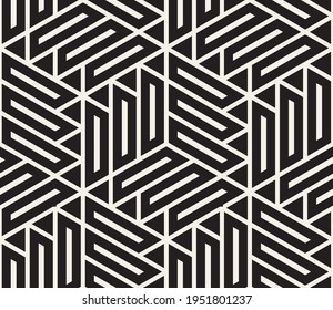 Vector seamless pattern. Repeating abstract background. Black and white geometric design. Modern stylish texture.