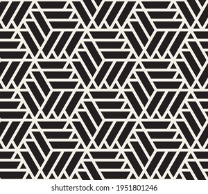Vector seamless pattern. Repeating abstract background. Black and white geometric design. Modern stylish texture.