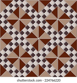 Vector seamless pattern. Repeating abstract background with triangles and squares