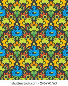 Vector seamless pattern. Repeating floral elements   