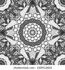 Vector seamless pattern. Repeating geometric gray, black and white tiles. Modern stylish texture. Trendy contemporary graphics.