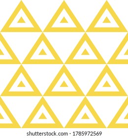 Vector seamless pattern. Repeating geometric tiles from yellow and white triangles. Modern graphic stylish texture.