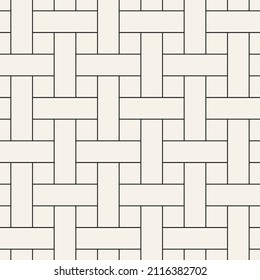 Vector seamless pattern. Repeating geometric weaving elements. Stylish monochrome background design.