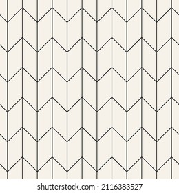 Vector seamless pattern. Repeating geometric chevron lines. Stylish monochrome background design.