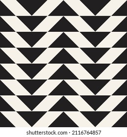 Vector seamless pattern. Repeating geometric triangle elements. Stylish monochrome background design.