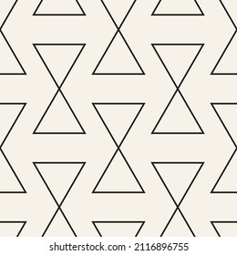Vector seamless pattern. Repeating geometric elements. Stylish monochrome background design.