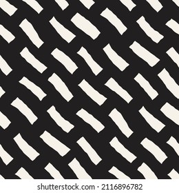 Vector seamless pattern. Repeating geometric elements. Stylish monochrome background design.
