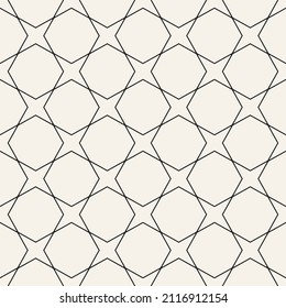 Vector seamless pattern. Repeating geometric elements. Stylish monochrome background design.